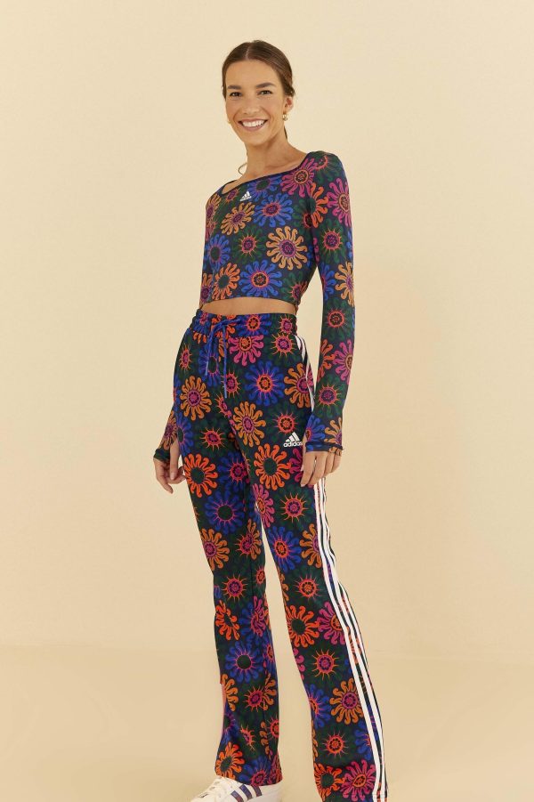 Calça Flare Adidas Estampada Sunny Day