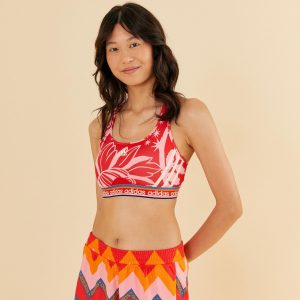Short Adidas Estampado Stripes Vivid Red