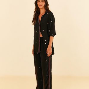 Calça Artesanal Espelhinhos Bordados