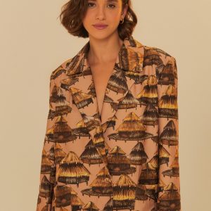 Blazer Bolsos Estampado Shuhu