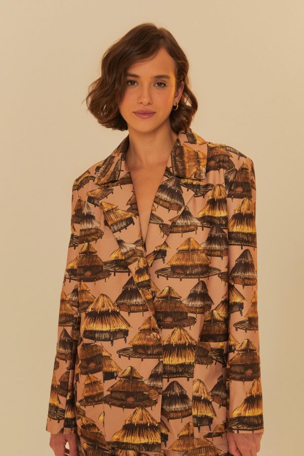 Blazer Bolsos Estampado Shuhu
