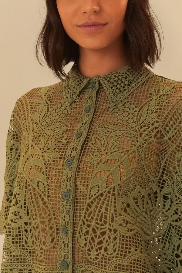 Camisa Cropped Guipure Praia De Rio - Image 2