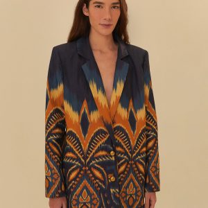 Blazer Oversized Rebites Estampado Alba