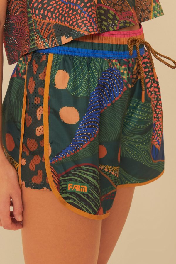 Short Running Nylon Estampado Floresta Poá - Image 2