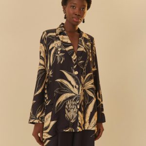 Blazer Oversized Estampado Floresta Praiana