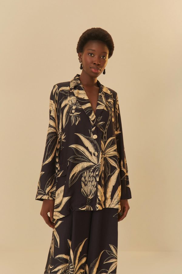 Blazer Oversized Estampado Floresta Praiana