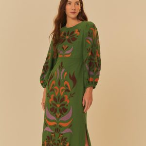 Vestido Cutwork Estampado Tucalina