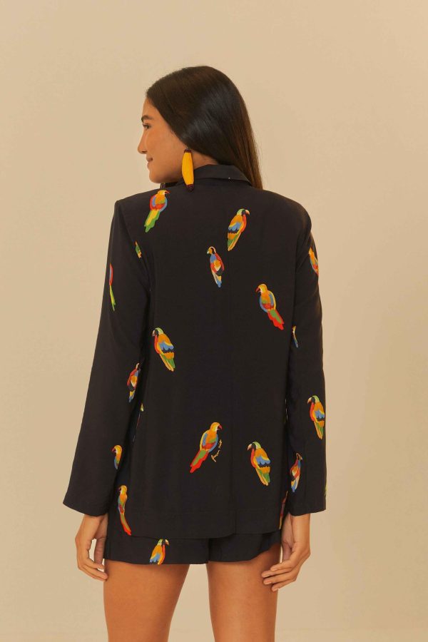 Blazer Curto Estampado Sonho Dos Pássaros - Image 2
