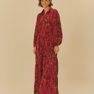 Vestido Longo Estampado Céu De Tigre
