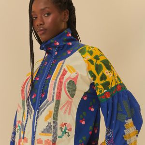 Windbreaker Ponto Cruz Estampado Luiza