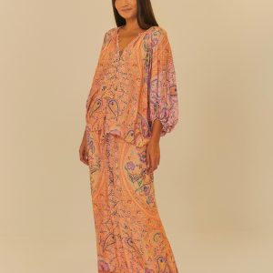 Calça Pantalona Estampada Inverno Místico