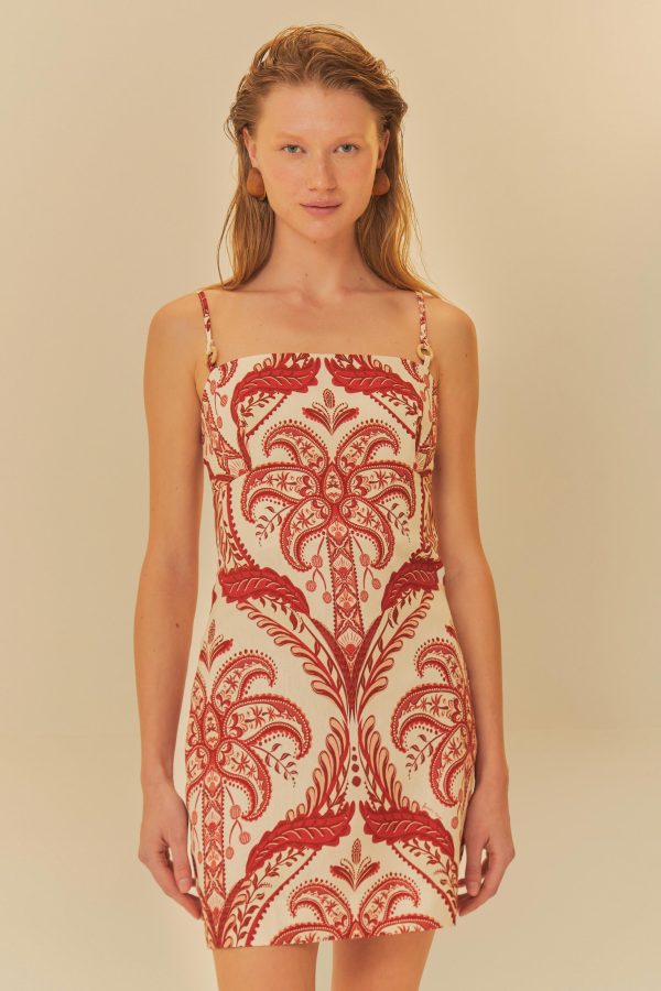 Vestido Curto Estampado Camafeu Tropical