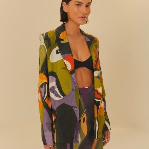 Blazer Oversized Estampado Voo Doce