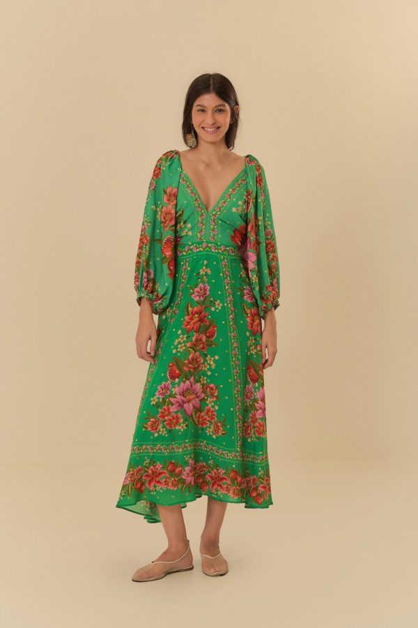 Vestido Midi Estampado Fruta De Verão