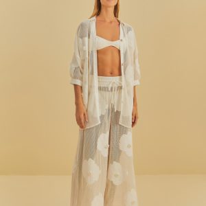 Calça Artesanal Floral Delicado