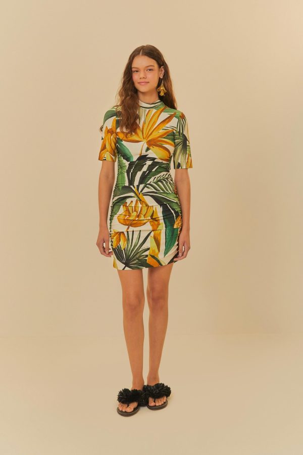 Vestido Curto Franzido Estampado Bananarte - Image 2