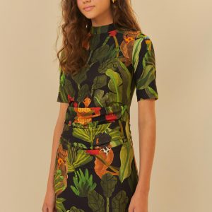 Vestido Curto Estampado Beleza Tropical