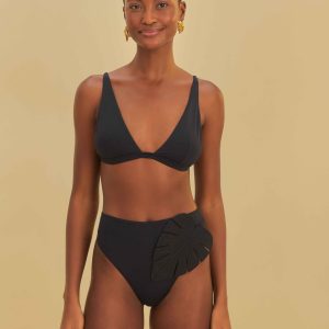 Biquíni Hotpants Folha 3d Preto