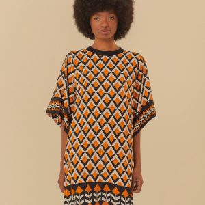 Vestido Curto Estampado Tambaqui