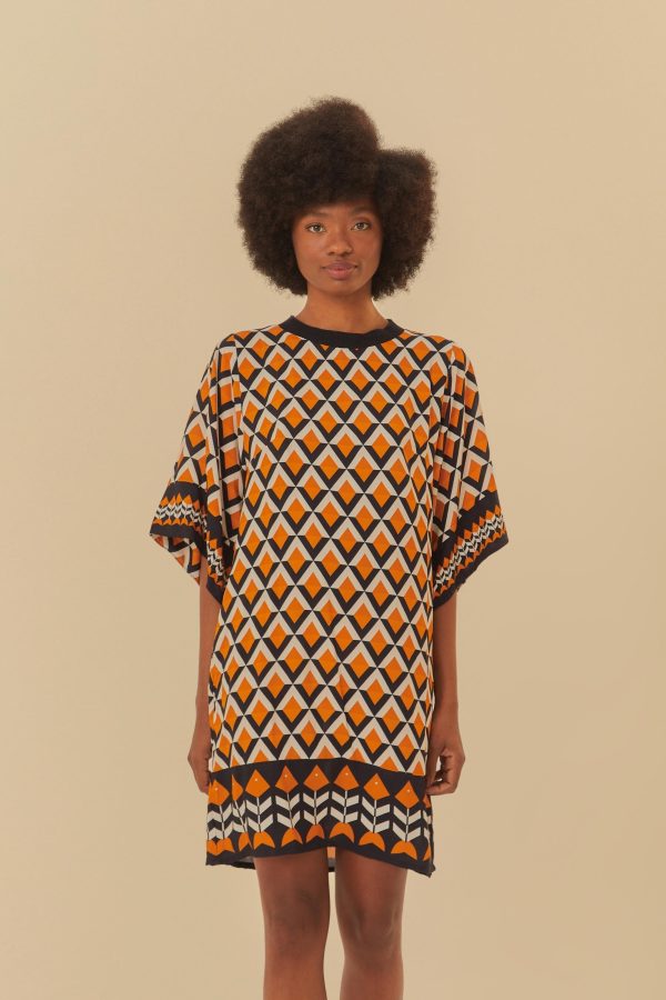 Vestido Curto Estampado Tambaqui