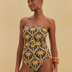 Maiô Cinto Estampado Camafeu Tropical