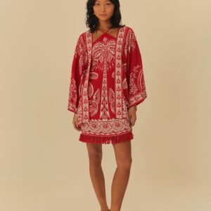 Vestido Curto Estampado Coqueiro Majestoso