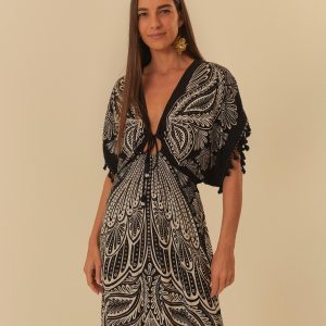 Vestido Cropped Estampado Papillon