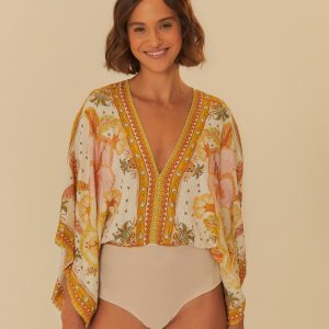 Body Estampado Ilha De Flor Lenço
