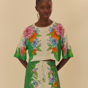 T-Shirt Cropped Estampada Delicadeza De Fruta