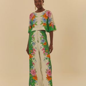 Calça Pantalona Estampada Delicadeza De Fruta