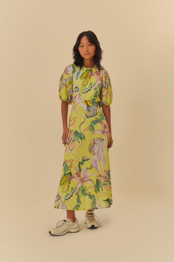 Vestido Longo Estampado Água Viva Buquê