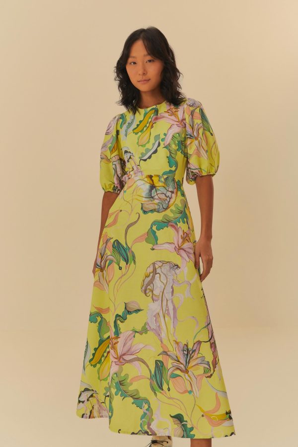 Vestido Longo Estampado Água Viva Buquê - Image 2