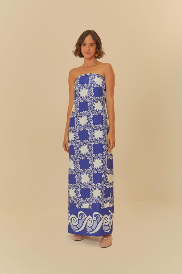 Vestido Sem Alça Estampado Jogo Do Mar - Image 2