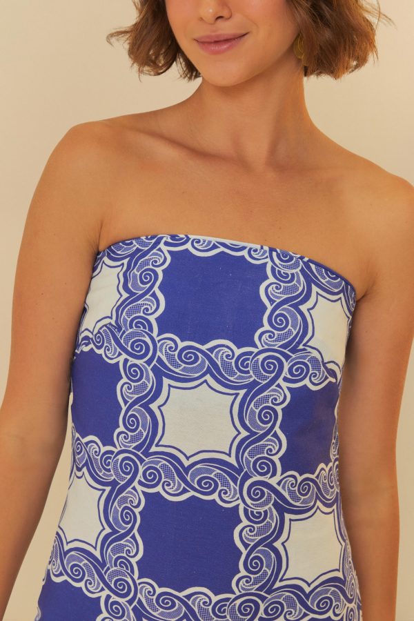 Vestido Sem Alça Estampado Jogo Do Mar - Image 3