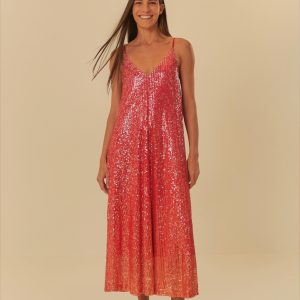 Vestido Paetê Degradê Pôr Do Sol