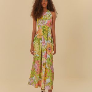 Vestido Cropped Estampado Primavera De Cor