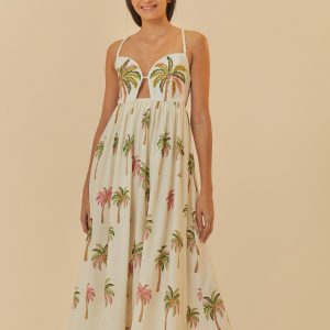 Vestido Bordado Coqueirinhos De Verão
