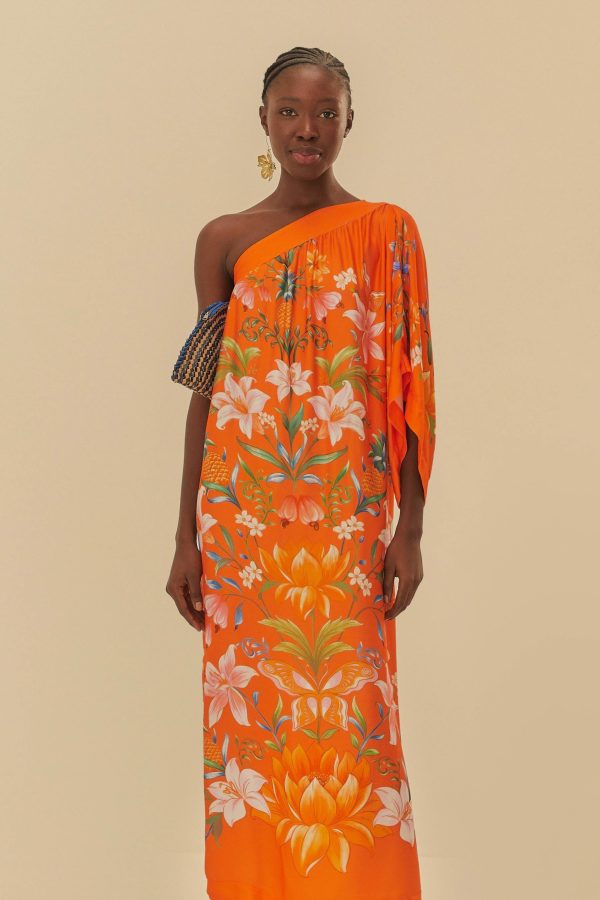Vestido Longo Ombro Só Estampado Doce Natureza