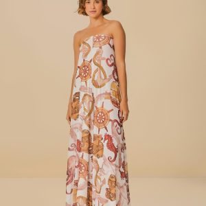 Macacão Tule Estampado Marítima