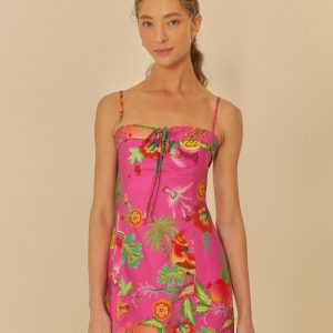 Vestido Curto Estampado Jardim De Frutas