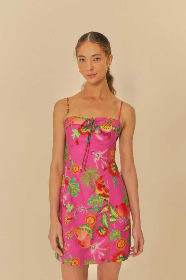 Vestido Curto Estampado Jardim De Frutas