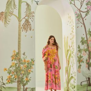 Vestido Ombro Só Estampado Fruta De Verão Corrida