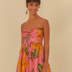 Vestido Curto Estampado Fruta De Verão Corrida