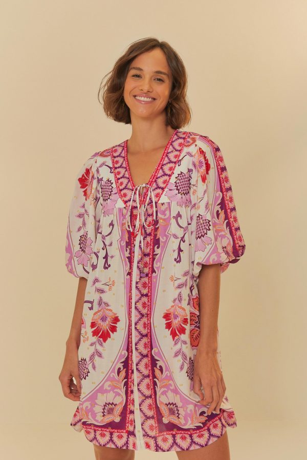 Vestido Curto Estampado Romance De Tucano