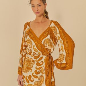 Vestido Curto Estampado Lenço Onça Paisley