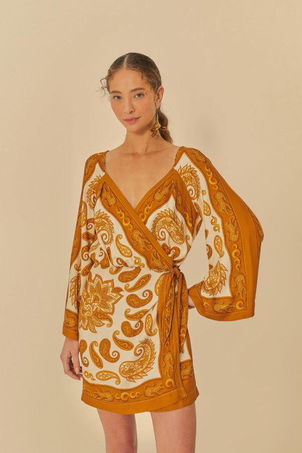 Vestido Curto Estampado Lenço Onça Paisley