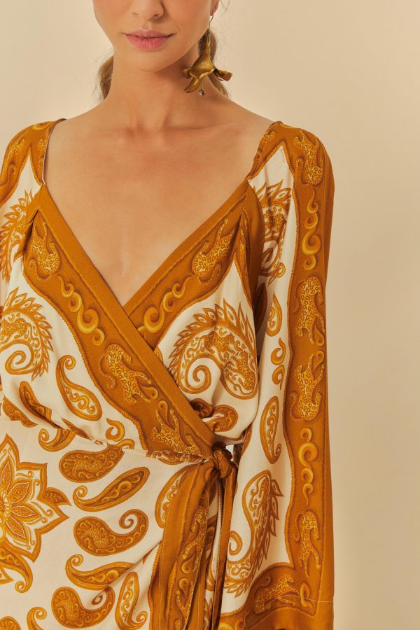 Vestido Curto Estampado Lenço Onça Paisley - Image 2