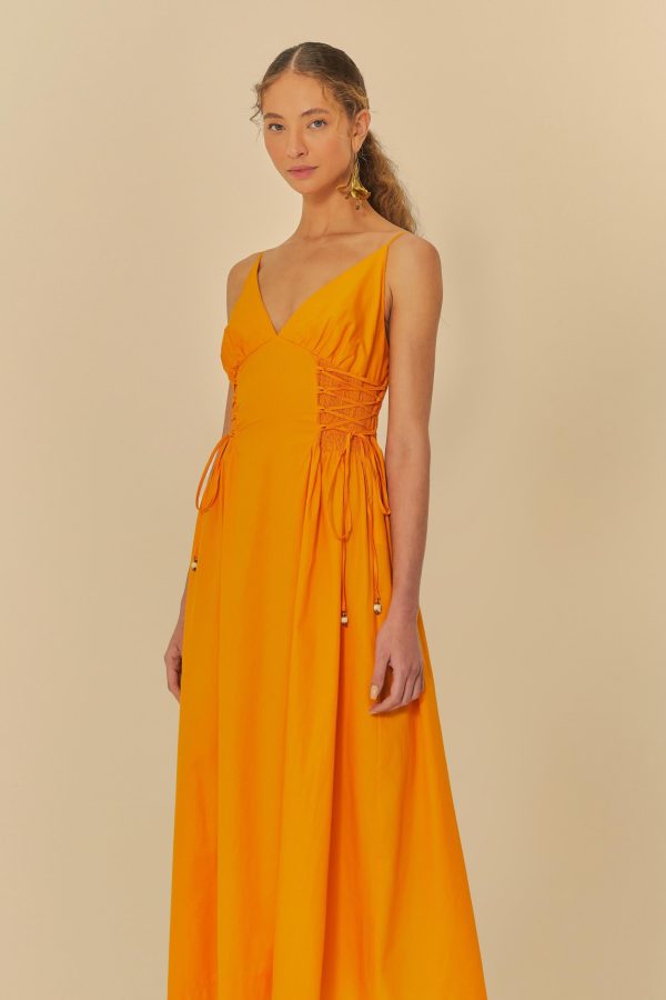 Vestido Detalhe Trançado Laranja Ponca - Image 2