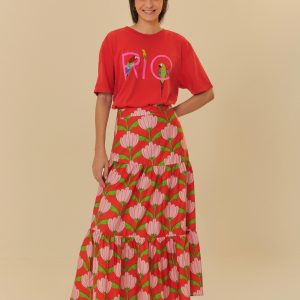 Saia Longa Estampada Banana Deco